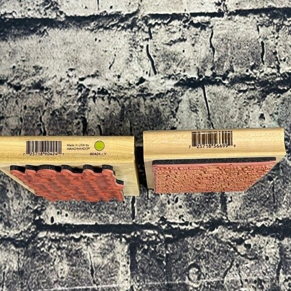 Inkadinkado Swirls Waves Phrase Wood Mounted Rubber Stamps - Picture 3 of 10